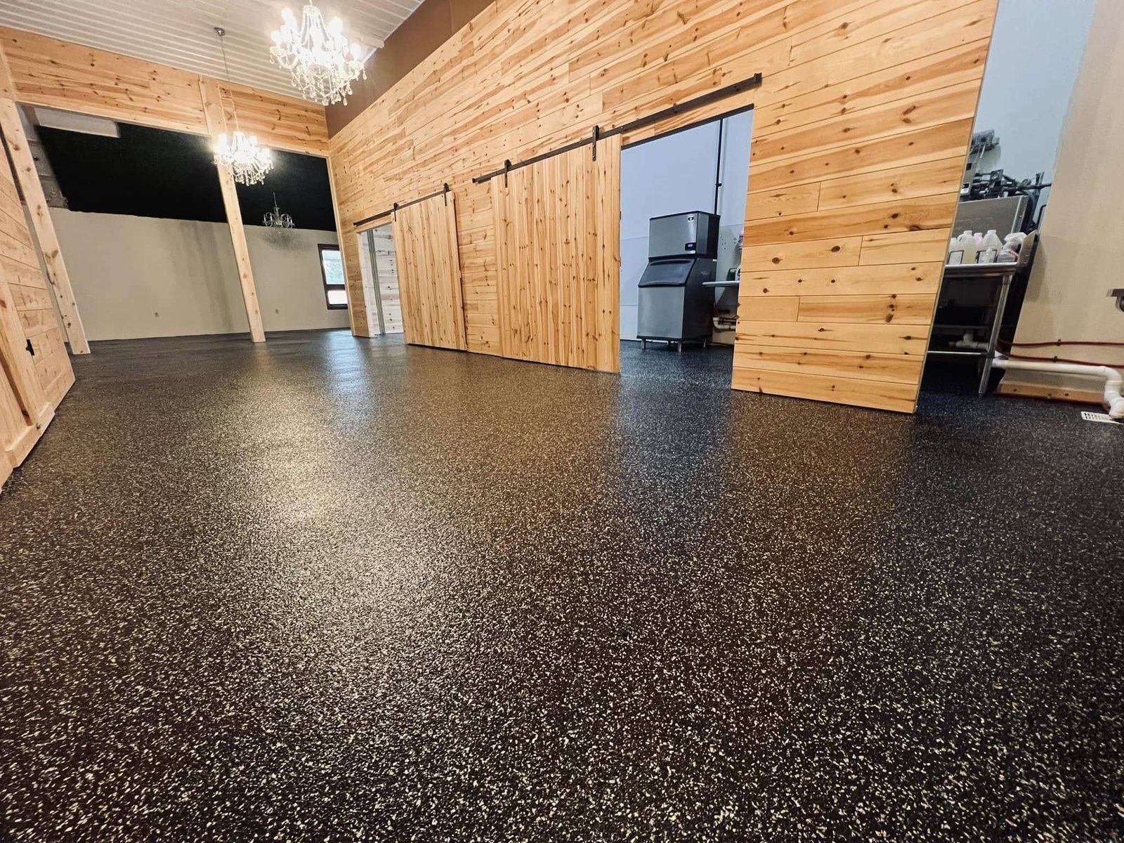 Epoxy floor in a utility and commercial interior